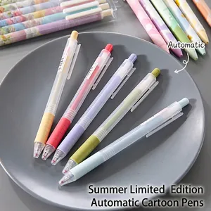 Set di simpatiche penne gel retrattili da 0,5 mm, inchiostro nero, colori pastello