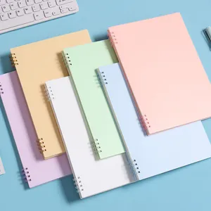 Morandi colored A5 spiral notebooks with 8-hole binding in a soft pastel palette