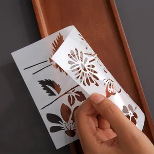 Reusable PET hollow stencil featuring floral and butterfly designs for DIY painting