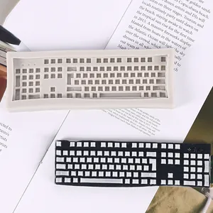 Close-up detail of a keyboard shaped silicone mold for DIY crystal glue resin crafts