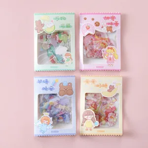 Lot de 4 paquets d'autocollants mignons ours et lapin pour le scrapbooking