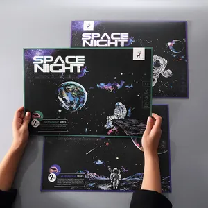 Weltraumnacht Astronauten Serie DIY Kratzbilder Set für Erwachsene zur Entspannung