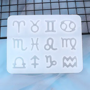 12 Zodiac symbols silicone mold for DIY epoxy resin pendants and jewelry making
