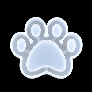 Molde de silicona con forma de pata de gato para artesanías de resina DIY y colgantes