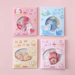 Collection de quatre packs d'autocollants kawaii sur le thème des desserts de 45 pièces