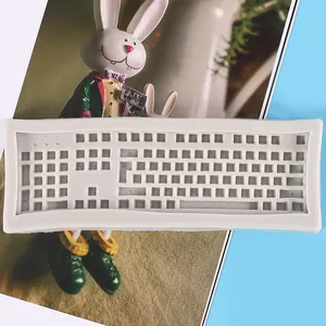 Detailed macro view of a grey keyboard silicone mold for DIY resin and fondant crafts