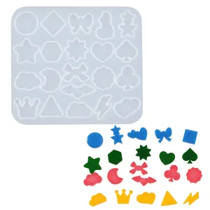 DIY silicone earring mold with mini geometric and animal shapes for jewelry pendant making