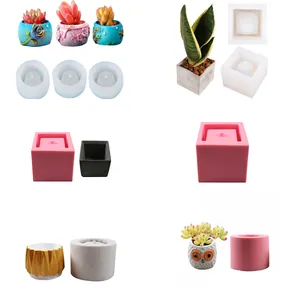 Professional DIY silicone molds for succulent flower pots in multiple creative 3D shapes