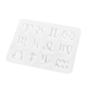 Silicone resin mold with 12 zodiac constellation symbols for DIY jewelry and keychain pendants