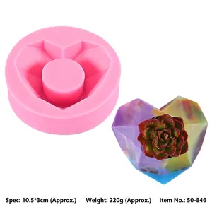 Moule en silicone en forme de cœur pour pots de succulentes, bougies et boîtes de rangement
