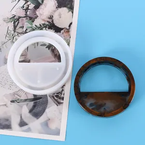 Semi-circular DIY silicone mold for resin wall planters and decorative home accessories