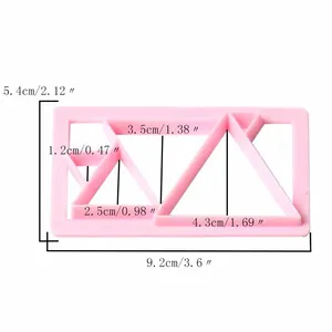 Rosa Kunststoff geometrische Plätzchenausstecher Maßzeichnung mit metrischen Maßen