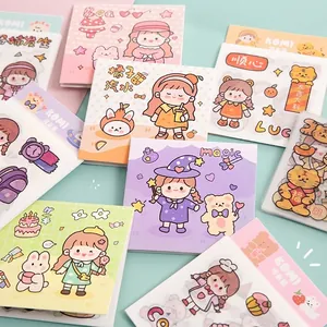 Mignon Ensemble d'Autocollants Washi Fille Dessin Animé Matériel de Scrapbooking DIY Autocollants Décoratifs pour Étudiants