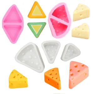 Molde de Silicona con Forma de Queso Triangular para Velas de Aromaterapia Hechas a Mano Resina Yeso Decoración de Pasteles Adorno Creativo para el Hogar