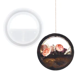 Round silicone wall hanging flower pot mold for crystal epoxy resin DIY craft projects