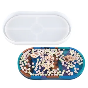 High-quality oval silicone mold for DIY crystal resin coasters and storage trays