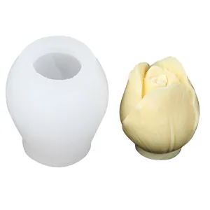 Realistic tulip flower silicone mold for DIY handmade candle and soap making projects