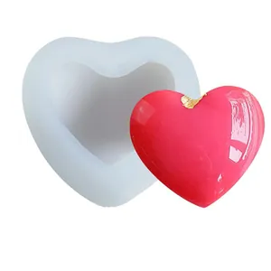 Moule en silicone 3D en forme de cœur pour bougies DIY, chocolats et loisirs créatifs