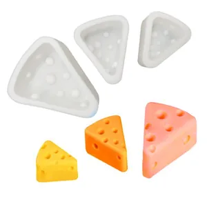 Moldes de silicona profesionales con forma de queso para velas y artesanías de resina