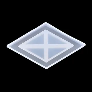 Detailed top view of diamond-shaped silicone mold for DIY crystal epoxy resin crafts