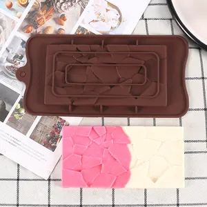 Stampo in silicone rettangolare con texture geometrica per decorazione torte DIY