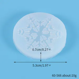 Molde de silicona de copo de nieve para resina DIY, 5,3 cm diámetro, 0,7 cm grosor