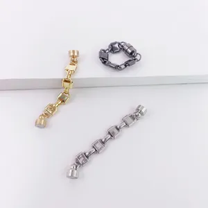 Minimalist Alloy Magnetic Ear Bone Clip For Non Pierced Ears Gold Silver Black Chain Padlock Cuff Earrings Jewelry For Women