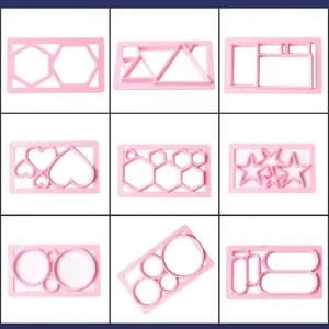 Kunststoff Ausstechform Integriert Rhombus Herz Stern Sechseck Formen Backform DIY Fondant Kuchen Deko Werkzeug Für Bäckerei