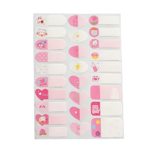 Cute cartoon pink name stickers for kids with handwritten labels for school supplies