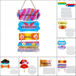 DIY Kristal Epoxy Deurbord Siliconen Vorm Rechthoek Ruit Indicator Hangplaat Hars Gietvorm Voor Huisdecoratie Handgemaakt Ambacht