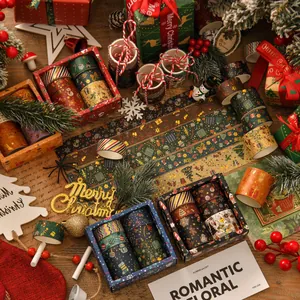 6-Rollen-Washi-Tape-Set mit Weihnachtsmotiven für DIY-Journaling und Deko