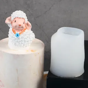 Schattige lam siliconen mal voor DIY gipshars ambachten en handgemaakte geurkaarsen maken