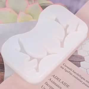 Macro view of a durable white reindeer silicone mold for Christmas ornament making