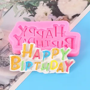 Happy Birthday siliconen mal met hoofdletters voor creatieve taartdecoraties DIY
