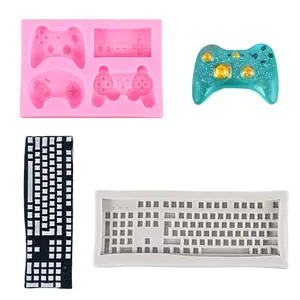 Game controller and keyboard silicone mold set for DIY resin art and fondant craft