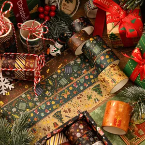 6er-Set Weihnachts-Washi-Tapes mit festlichen Motiven für DIY-Journaling und Geschenke.