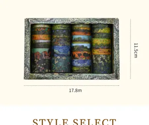 Dimensional view of the creative Van Gogh impression washi tape gift box set