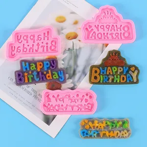 Happy Birthday siliconen mallenset voor creatieve taarttoppers en decoraties