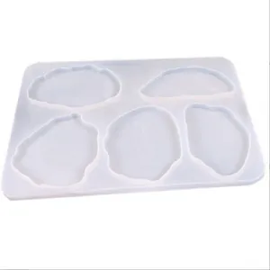 Stampo in silicone a 5 cavità irregolari per sottobicchieri in resina epossidica DIY