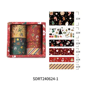 Set mit 6 Rollen kreativem Weihnachts-Washi-Tape für DIY-Scrapbooking-Dekoration