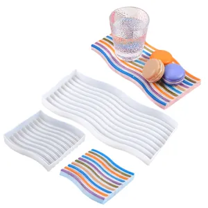 Stampo in Silicone per Sottobicchieri a Onda Arcobaleno DIY Stampo per Vassoio in Resina Portagioie Nordico Stampo in Silicone