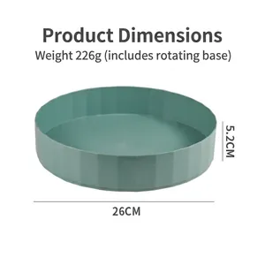 Plateau de rangement rotatif 26cm vert organisateur de cuisine pour épices et soins