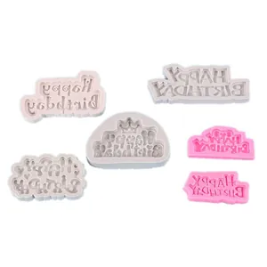 Set Happy Birthday siliconen mallen voor creatieve taartdecoratie