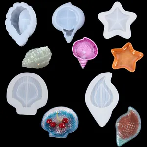 Stampo in Silicone Serie Oceano Fai da Te Per Colata di Resina Stella Marina Conchiglia Vassoio di Stoccaggio Strumenti Artigianali Decorazioni Casa