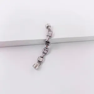 Minimalist silver-toned magnetic chain ear bone clip featuring lock-shaped metal links