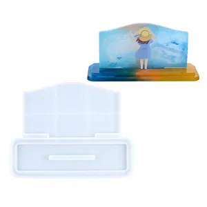 Creative silicone mold for DIY crystal resin ornaments and hotel signage photo frames