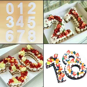 Set di Stampi per Torte a Numeri Grande Sagoma in Plastica per Compleanno Anniversario Fai-da-te Strumenti Decorazione Torte