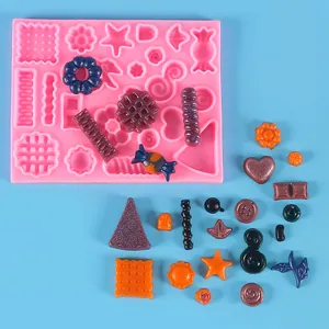 Molde de silicona multiforma para mini dulces y galletas DIY con muestras de resina