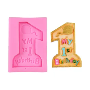 Molde de silicona número 1 para tartas de primer cumpleaños y chocolate casero DIY