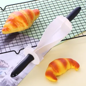 Professional Plastic Croissant Roller Cutter For Dough Cutting Baking Tool Multifunctional Croissant Slicer Rolling Pin Kitchen Gadget